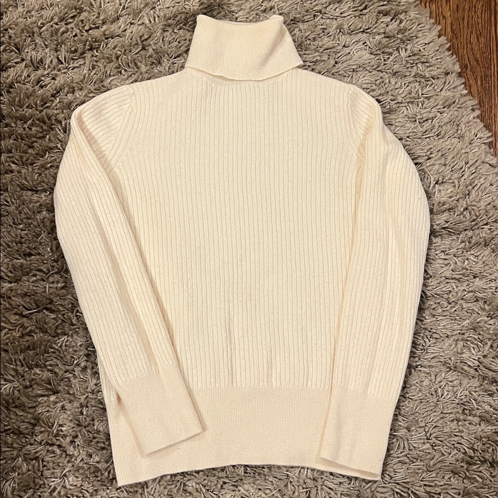 Saks Fifth Avenue Women's Cream Merino Wool Turtleneck Sweater
